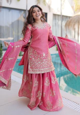 Picture of Chiffon Pale Violet Red Readymade Salwar Kameez