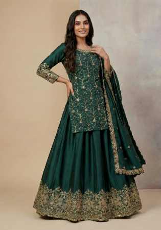 Picture of Classy Silk Dark Slate Grey Readymade Lehenga Choli