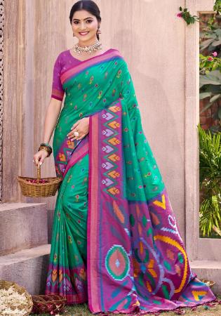 Picture of Alluring Silk Medium Sea Green Saree