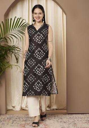 Picture of Pretty Cotton Black Kurtis & Tunic