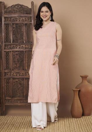 Picture of Delightful Cotton Pink Kurtis & Tunic