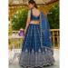 Picture of Well Formed Satin Midnight Blue Lehenga Choli