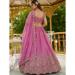 Picture of Bewitching Satin Pale Violet Red Lehenga Choli