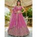 Picture of Bewitching Satin Pale Violet Red Lehenga Choli