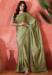 Picture of Chiffon & Satin & Silk Dark Olive Green Saree