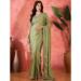 Picture of Chiffon & Satin & Silk Dark Olive Green Saree