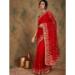 Picture of Good Looking Chiffon & Satin & Silk Dark Red Saree
