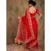 Picture of Good Looking Chiffon & Satin & Silk Dark Red Saree