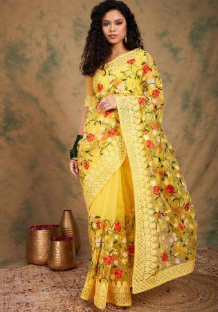 Picture of Shapely Chiffon & Satin & Silk Sandy Brown Saree