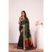 Picture of Ideal Silk Dark Olive Green Saree