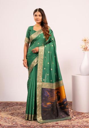 Picture of Classy Silk Sea Green Saree