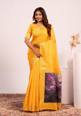 Picture of Pretty Silk Orange Saree