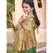 Picture of Good Looking Silk Dark Olive Green Saree
