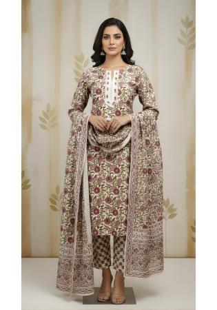 Picture of Resplendent Cotton Beige Readymade Salwar Kameez