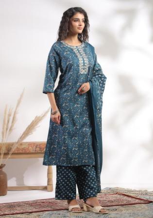 Picture of Cotton Dark Slate Grey Readymade Salwar Kameez