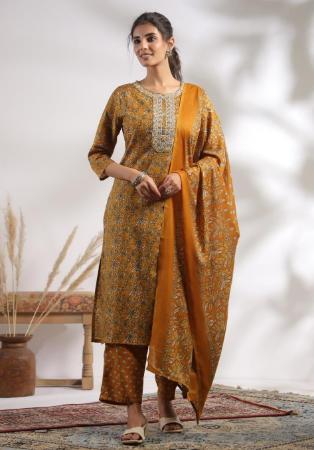 Picture of Grand Cotton Chocolate Readymade Salwar Kameez