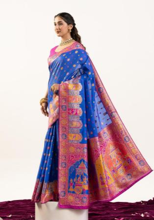 Picture of Statuesque Silk Royal Blue Saree