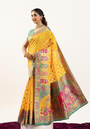 Picture of Graceful Silk Golden Rod Saree