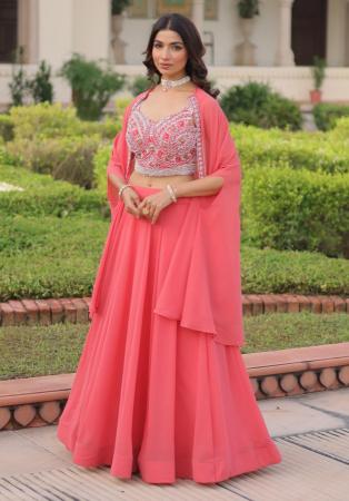 Picture of Nice Georgette Light Coral Lehenga Choli