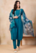 Picture of Amazing Cotton & Silk Teal Readymade Salwar Kameez