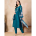 Picture of Amazing Cotton & Silk Teal Readymade Salwar Kameez