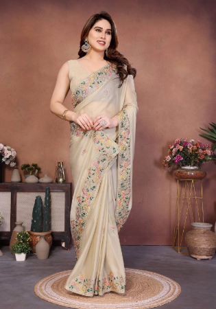 Picture of Well Formed Silk Tan Saree