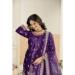 Picture of Stunning Chiffon Purple Straight Cut Salwar Kameez