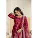 Picture of Sightly Chiffon Maroon Straight Cut Salwar Kameez