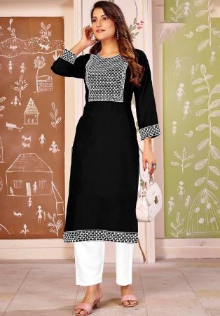 Picture of Superb Rayon Black Readymade Salwar Kameez
