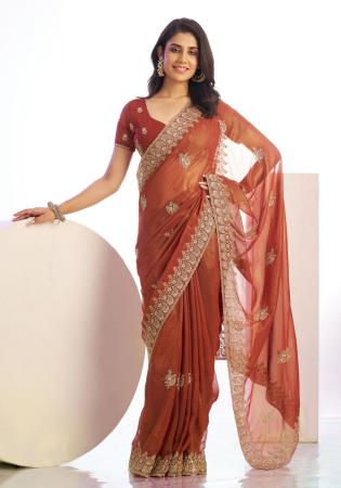 Picture of Admirable Silk Saddle Brown Saree