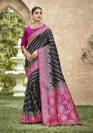 Picture of Elegant Silk Black Saree