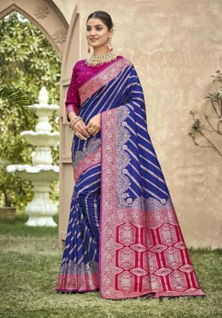 Picture of Elegant Silk Midnight Blue Saree