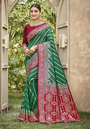 Picture of Beauteous Silk Sea Green Saree