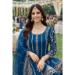 Picture of Sightly Chiffon Navy Blue Straight Cut Salwar Kameez