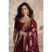 Picture of Stunning Silk Maroon Anarkali Salwar Kameez