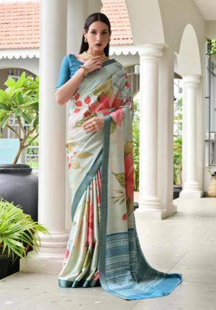 Picture of Nice Satin & Silk Beige Saree