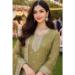 Picture of Chiffon Dark Khaki Straight Cut Salwar Kameez
