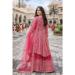 Picture of Gorgeous Chiffon Pink Straight Cut Salwar Kameez