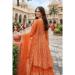Picture of Resplendent Chiffon Chocolate Straight Cut Salwar Kameez