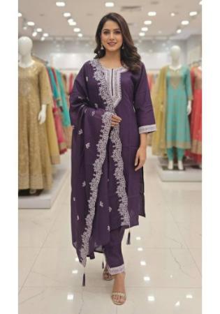 Picture of Comely Silk Dim Gray Readymade Salwar Kameez