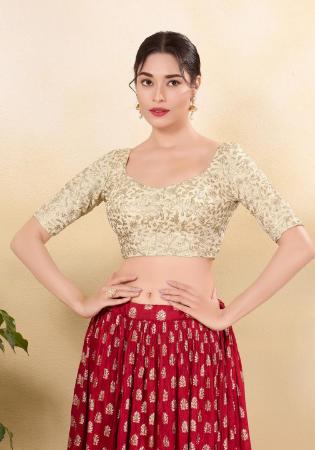 Picture of Pretty Net Dark Red Designer Blouse