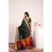 Picture of Ravishing Silk Dark Olive Green Saree