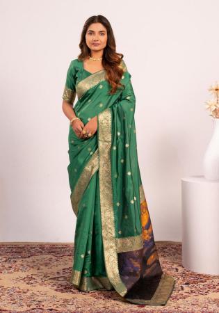 Picture of Resplendent Silk Medium Sea Green Saree
