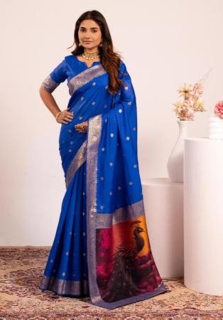 Picture of Charming Silk Medium Blue Saree