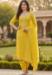 Picture of Chiffon Dark Golden Rod Straight Cut Salwar Kameez