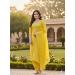 Picture of Chiffon Dark Golden Rod Straight Cut Salwar Kameez