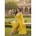 Picture of Chiffon Dark Golden Rod Straight Cut Salwar Kameez