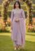 Picture of Fine Chiffon Plum Straight Cut Salwar Kameez