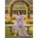 Picture of Fine Chiffon Plum Straight Cut Salwar Kameez
