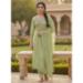 Picture of Chiffon Dark Khaki Straight Cut Salwar Kameez